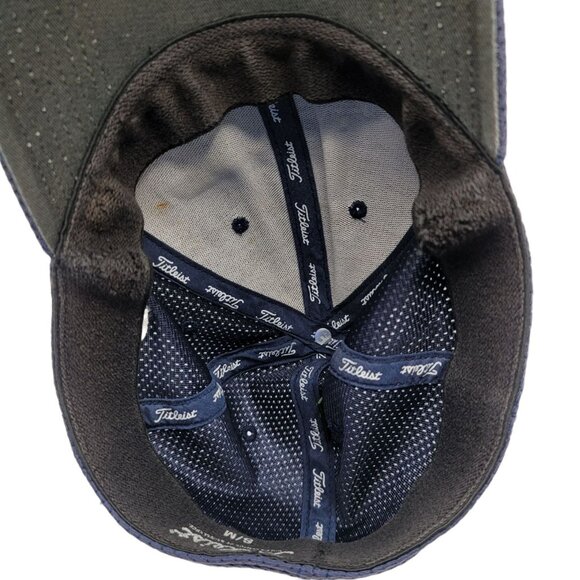Titleist Footjoy Pro V1 Fitted Baseball Cap Blue Small Medium White Embroidery - Picture 7 of 9